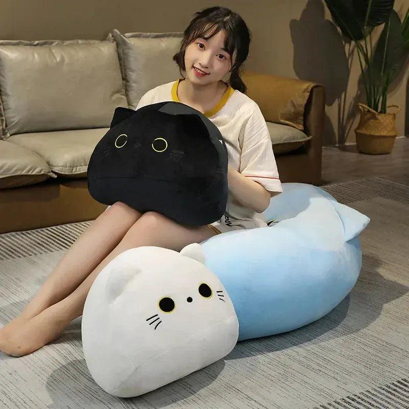  Kawaii Black Cat Plush Nap Pillow Cushion For Kids Soft -  ToylandEU™