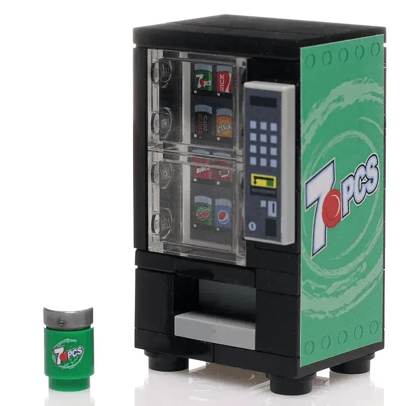 LEGO Black Plastic Soda Vending Machine Compact Figure Scale Display For City Scenes And Play - ToylandEU