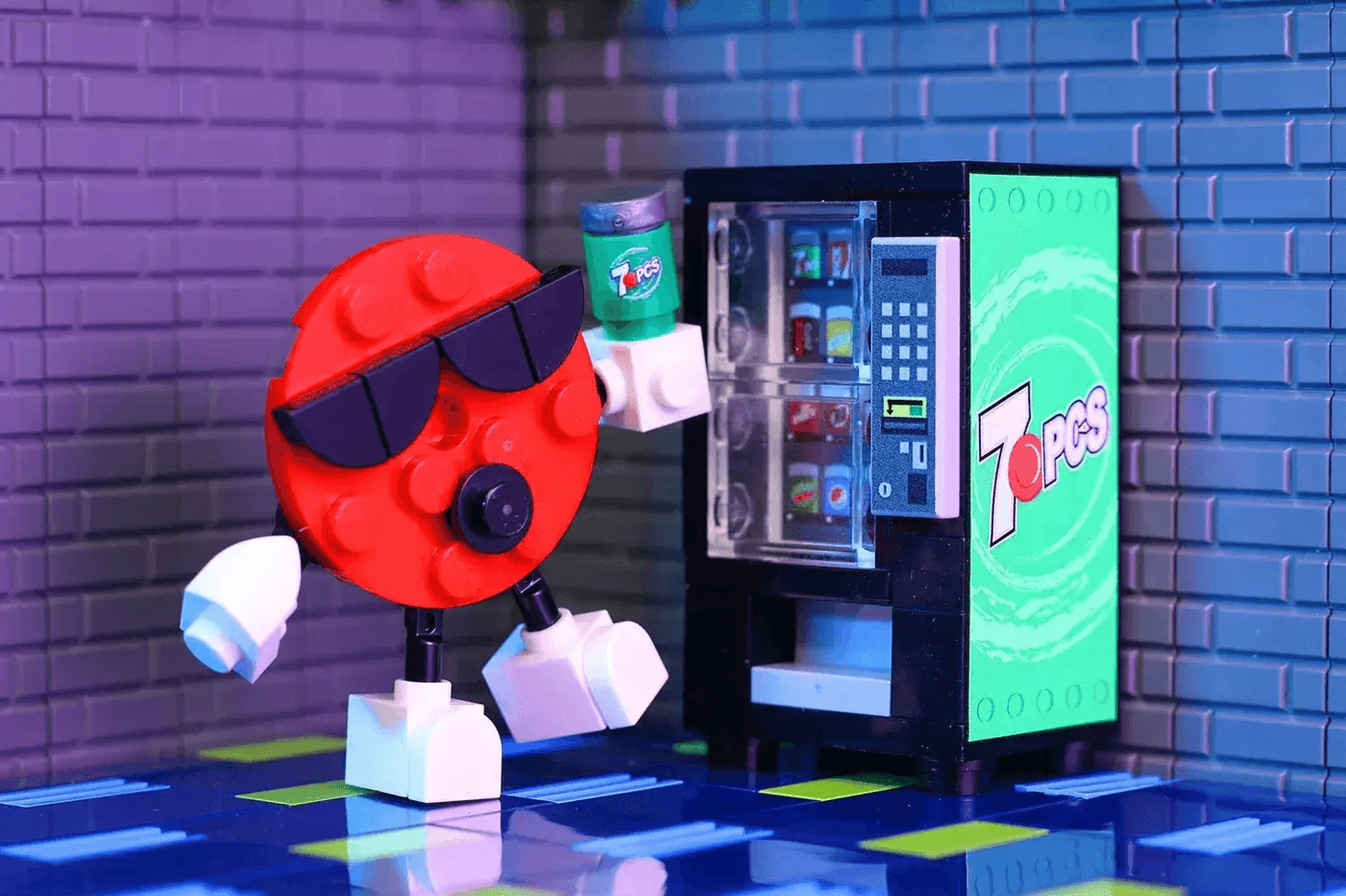 LEGO Black Plastic Soda Vending Machine Compact Figure Scale Display For City Scenes And Play - ToylandEU