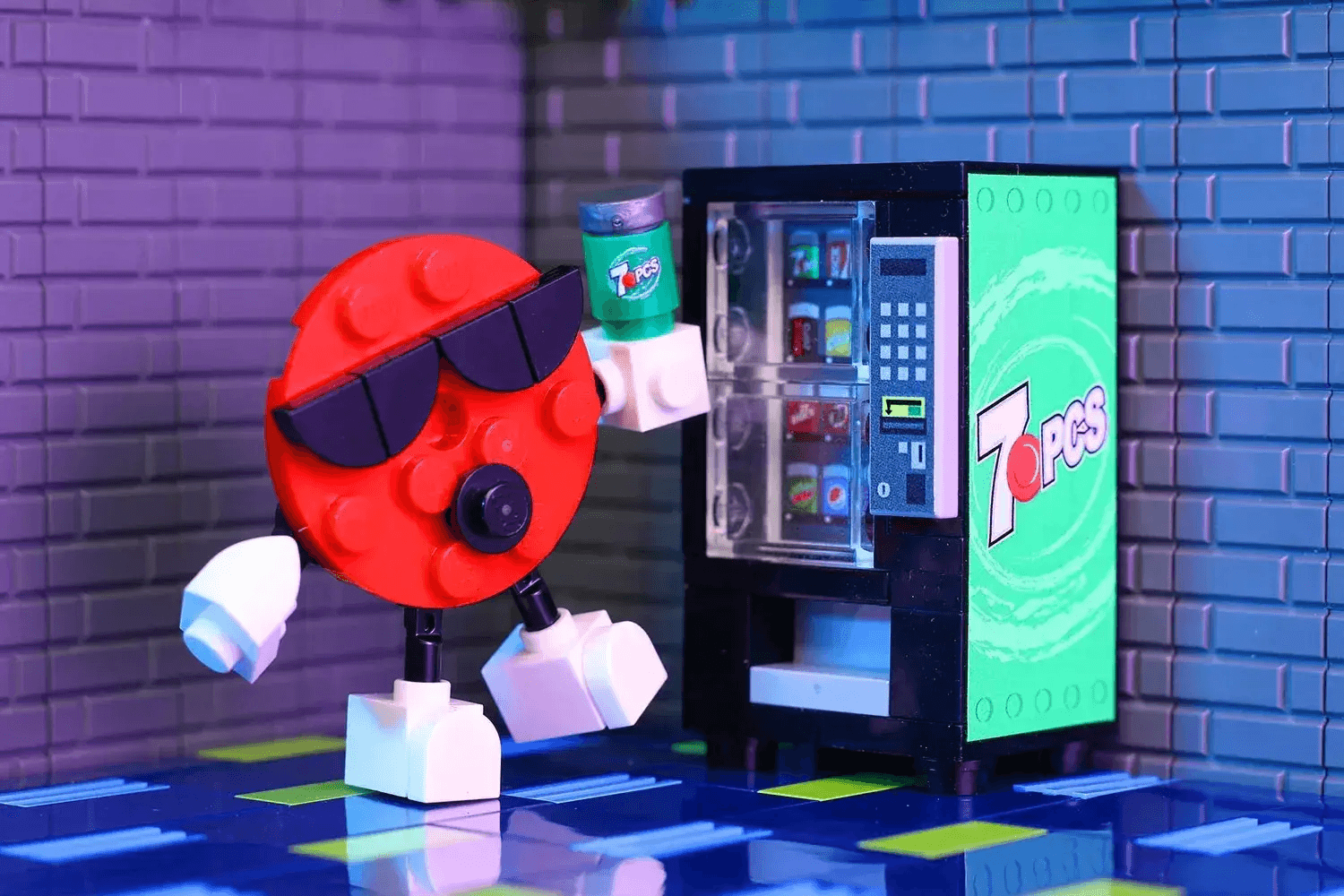 LEGO Black Plastic Soda Vending Machine Compact Figure Scale Display For City Scenes And Play - ToylandEU