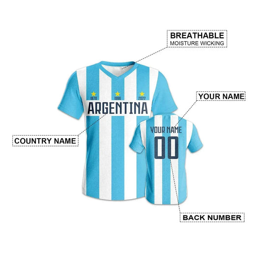  Custom Argentina Soccer Jersey Personalized Name -  ToylandEU™