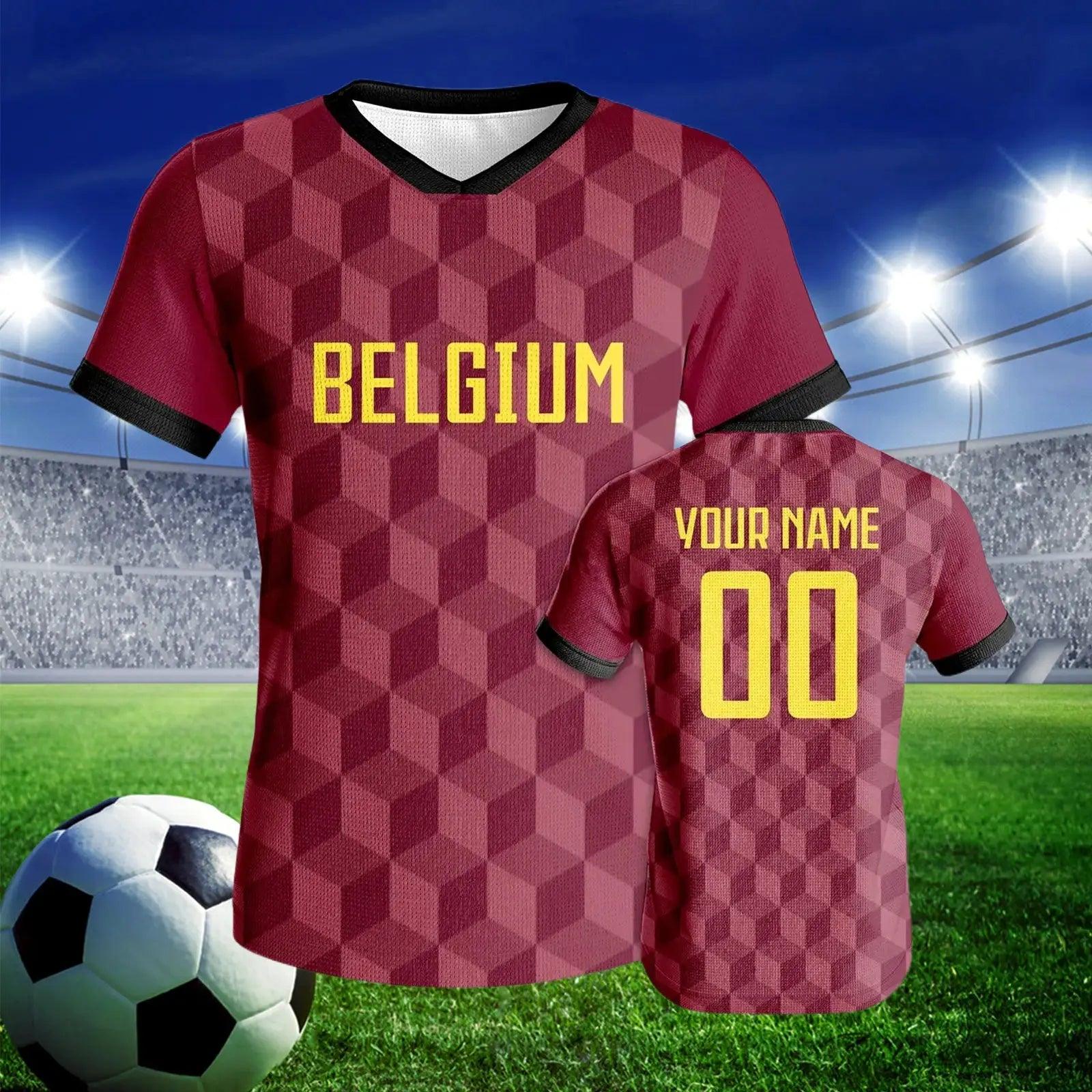  Custom Belgium Soccer Jersey QuickDry Personalized Name -  ToylandEU™