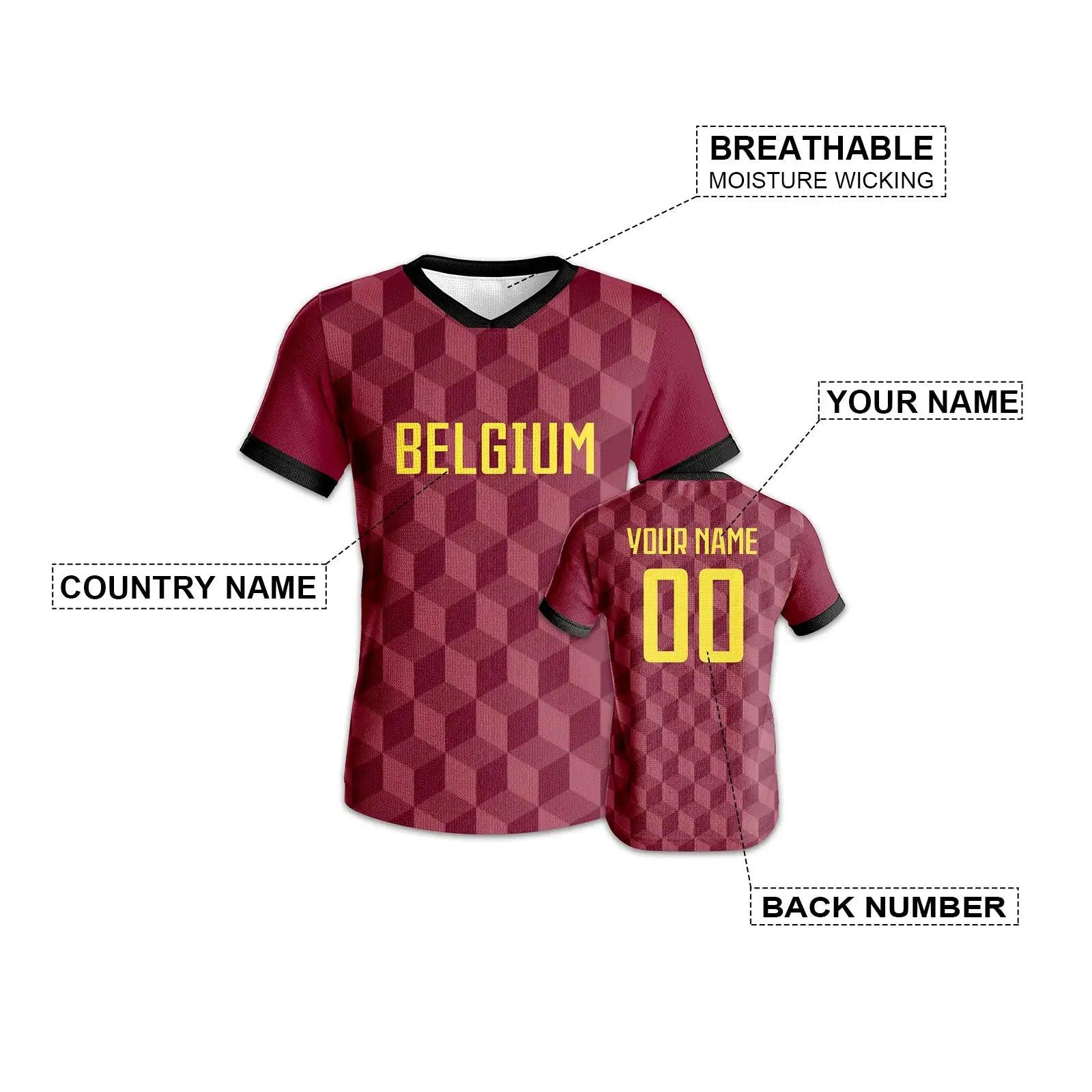  Custom Belgium Soccer Jersey QuickDry Personalized Name -  ToylandEU™