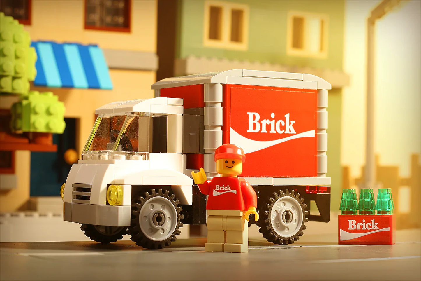 Custom Brick Soda Delivery Truck with Minifigure made using LEGO parts - ToylandEU