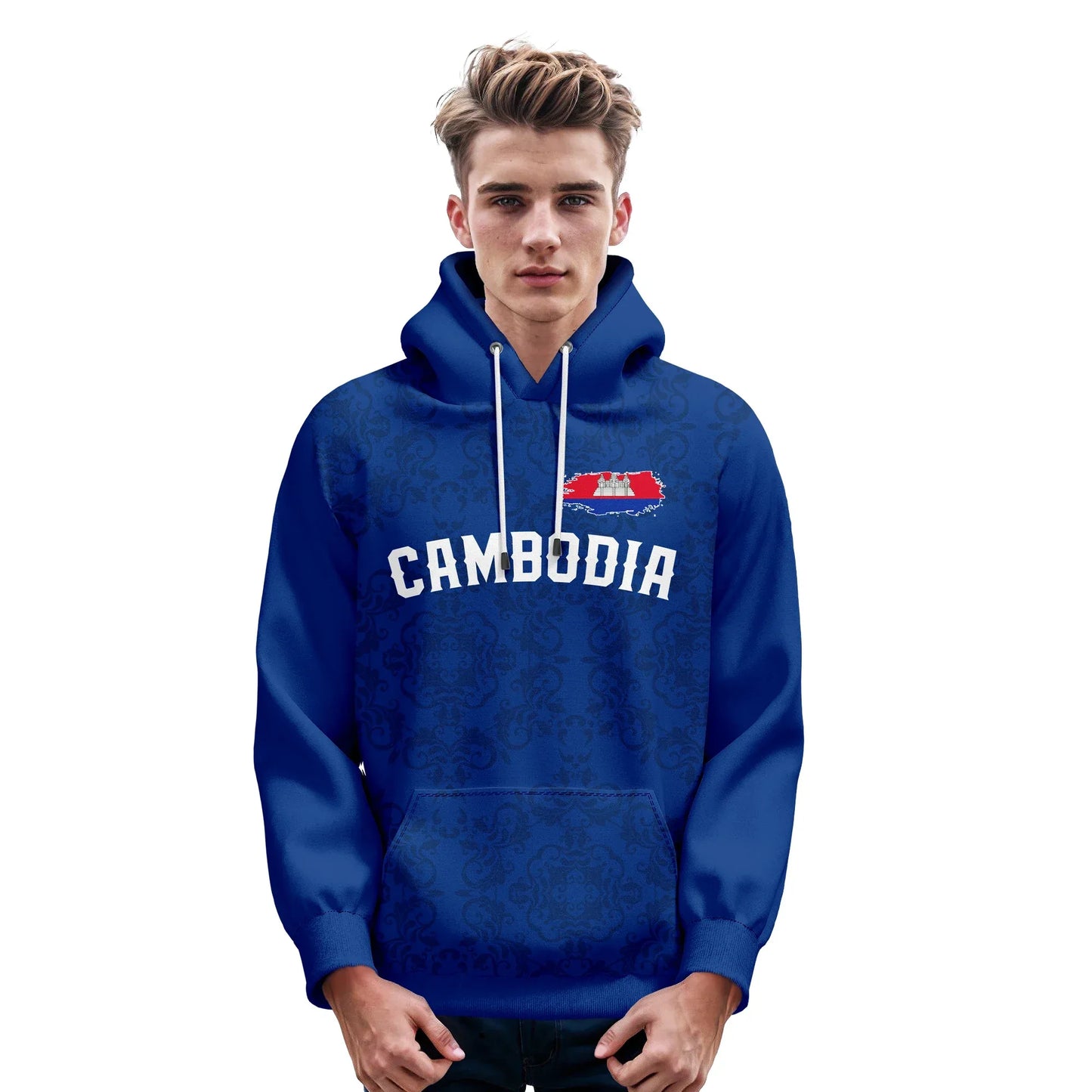 Custom Cambodia Basketball Hoodie Unisex Hooded Sweatshirt Polyester 3D Printed Name And Number Flag Design - ToylandEU
