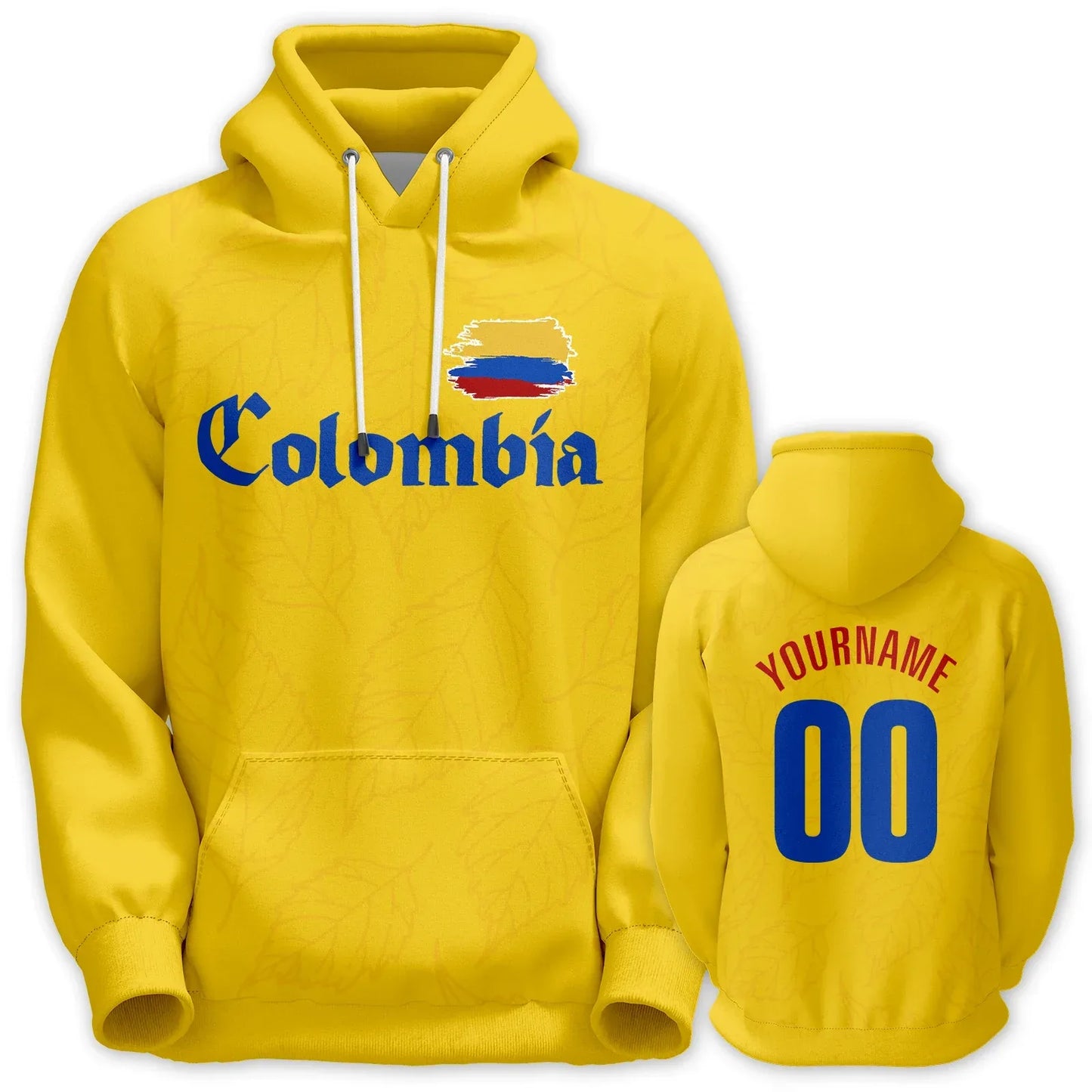 Custom Colombia Basketball Hoodie Unisex Pullover Sweatshirt 3D Name and Number Printing Polyester - ToylandEU
