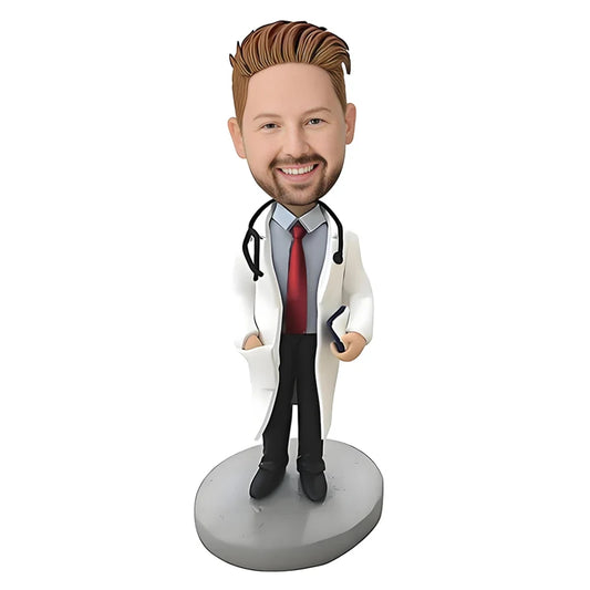Custom Doctor Bobblehead With Stethoscope From Your Photos