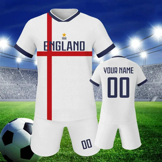 Custom England Football Jersey For Kids Personalised Name And Number - ToylandEU