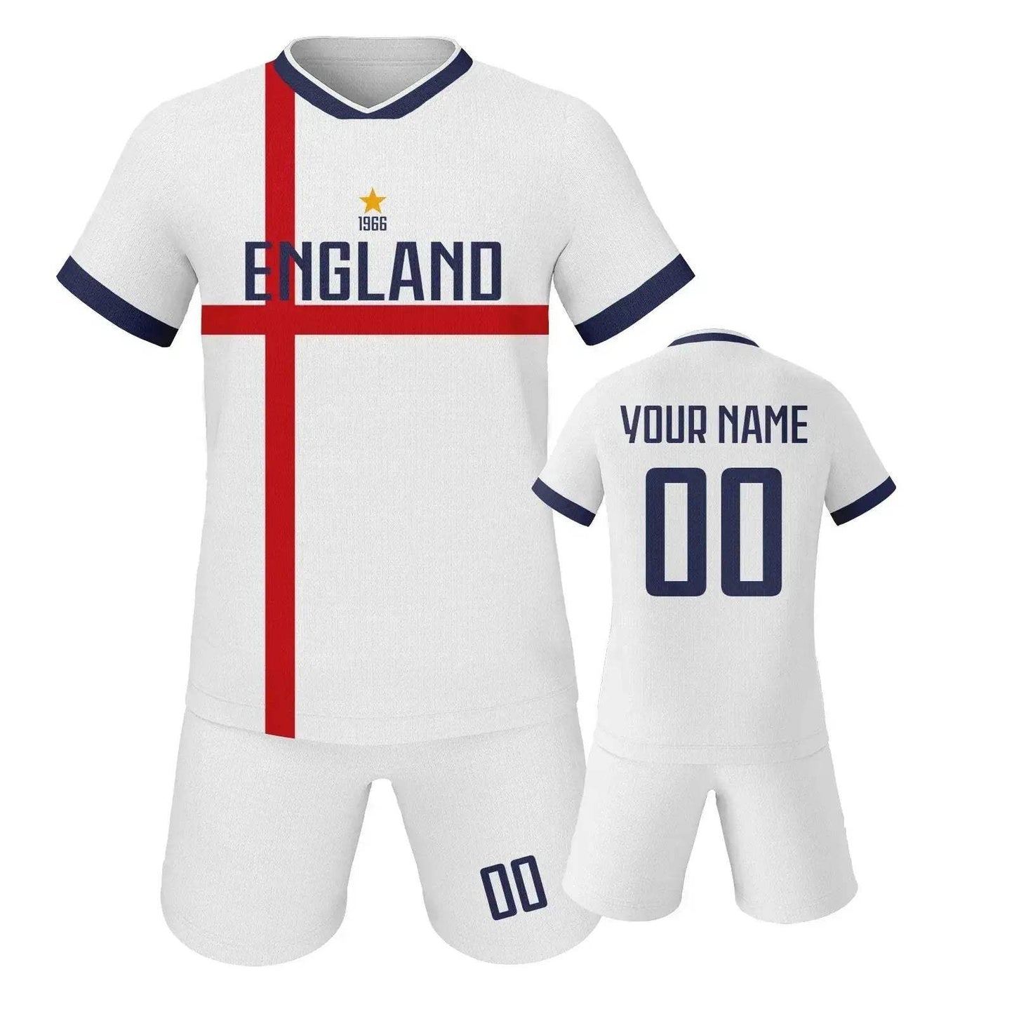 Custom England Football Jersey For Kids Personalised Name And Number - ToylandEU