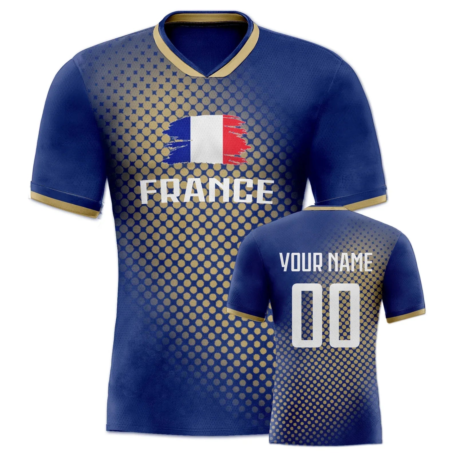 Custom France Soccer Jersey Quick Dry Football Shirt Personalized Name Number Unisex Fans Gift - ToylandEU