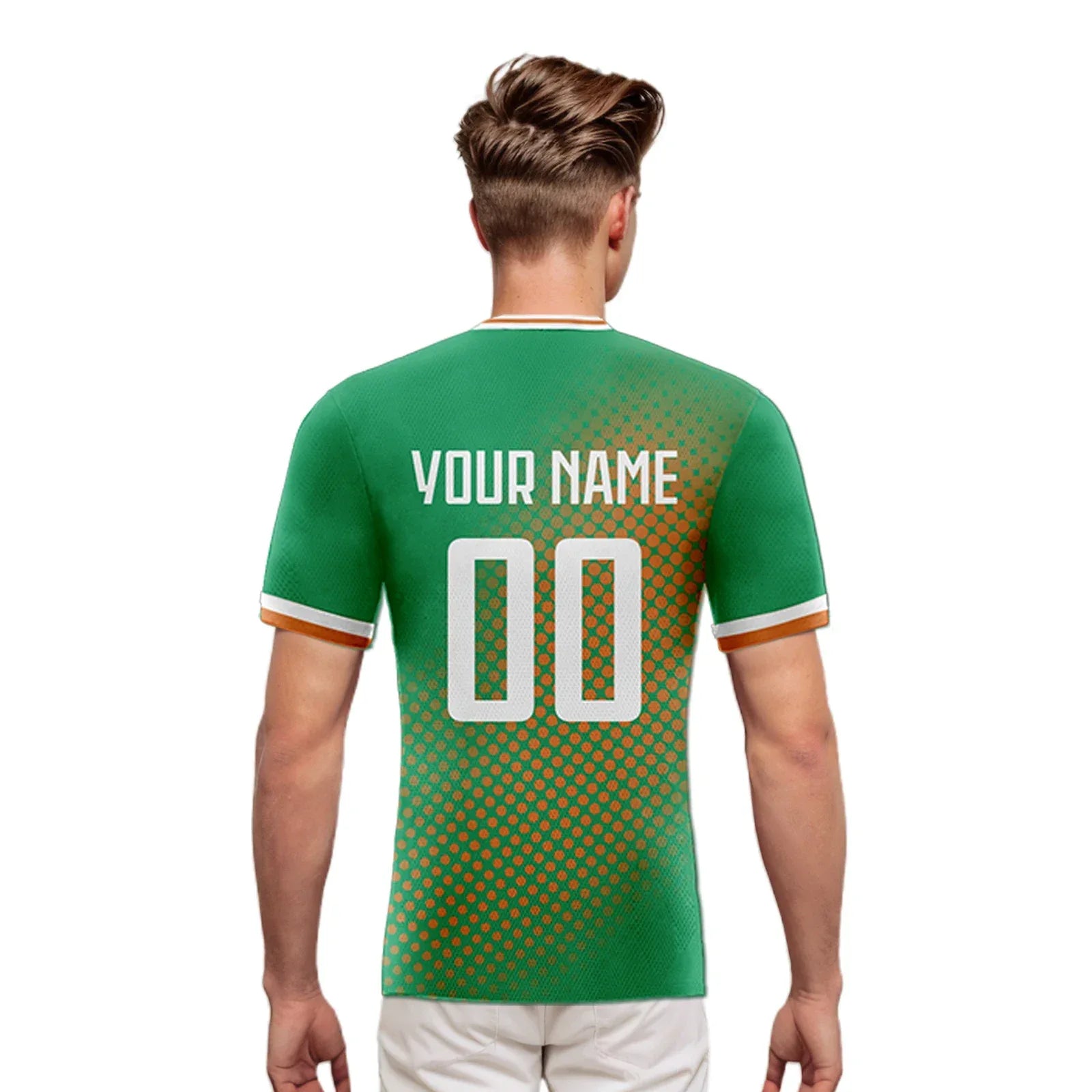 Custom Ireland Soccer Jersey Unisex Short Sleeve Polyester With Printed Name And Number - ToylandEU