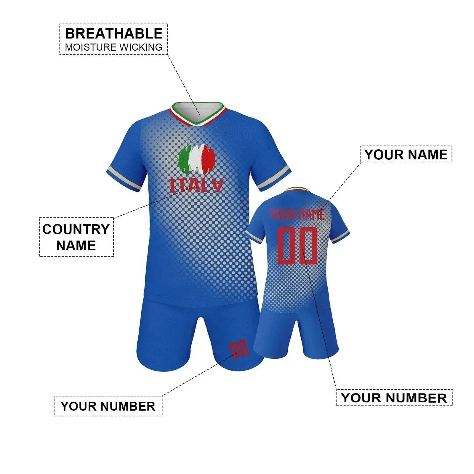 Custom Kids Football Jersey With Personalized Name And Number - ToylandEU