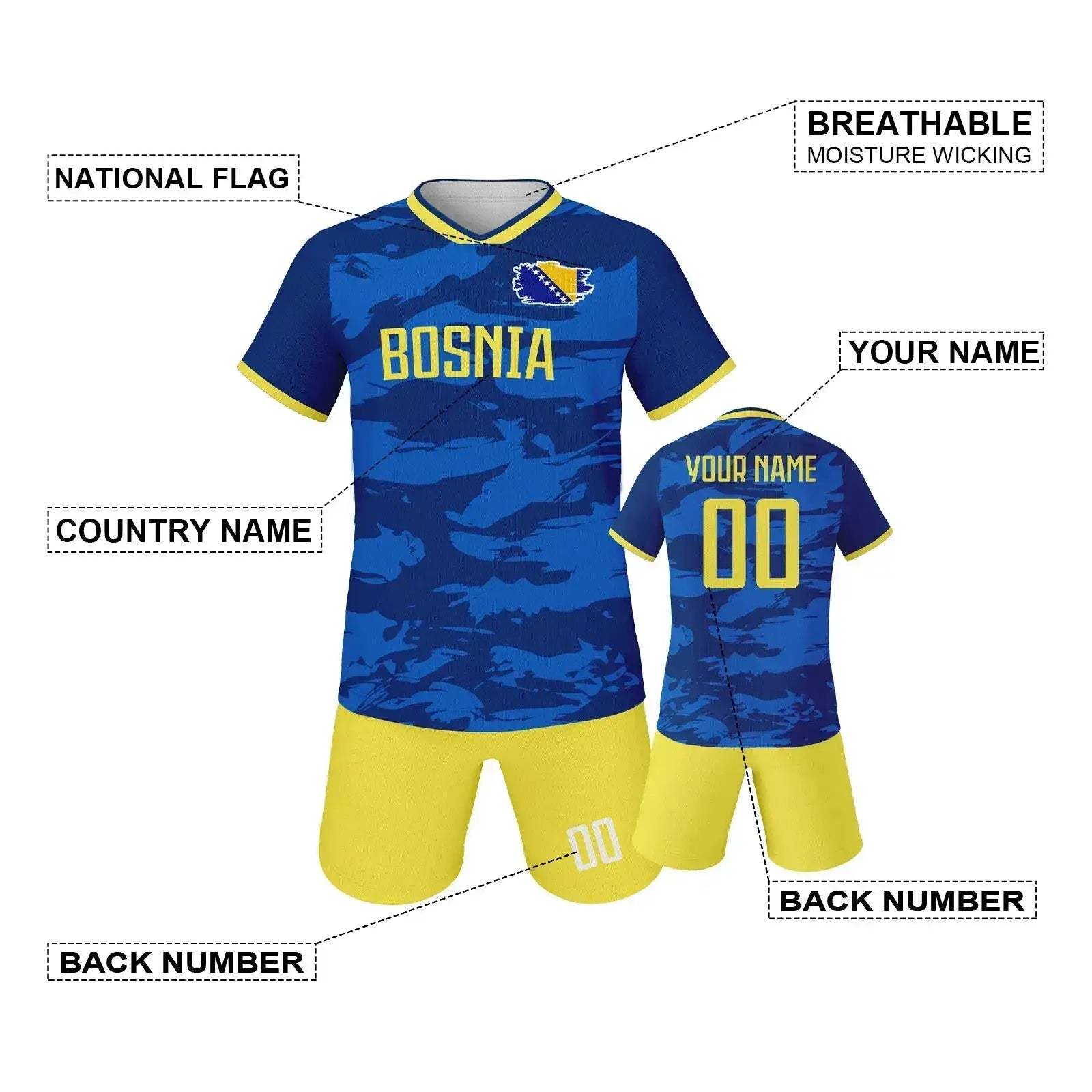 Custom Kids Soccer Jersey With Personalized Name Number For Youth - ToylandEU
