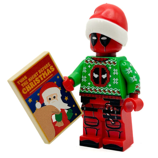 Custom LEGO Deadpool Figure With Christmas Cheer Printed by B3 Customs LEGO Compatible - ToylandEU