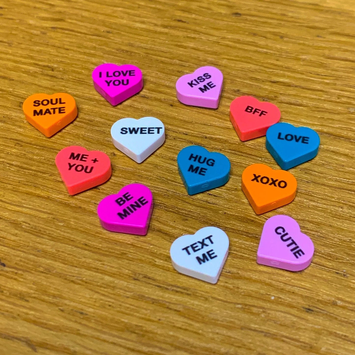 Custom Lego Candy Heart Parts Pack With 12 Love Messages - ToylandEU