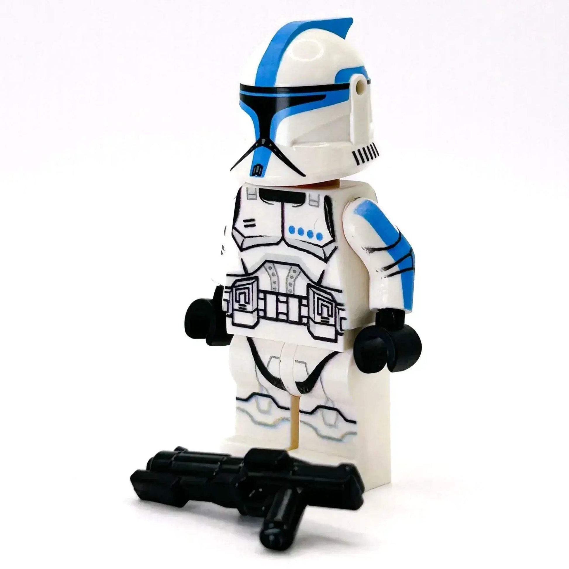Custom Lieutenant Clone Trooper Figure With Authentic LEGO Printing White Armor Blue Accents ABS LEGO Parts - ToylandEU