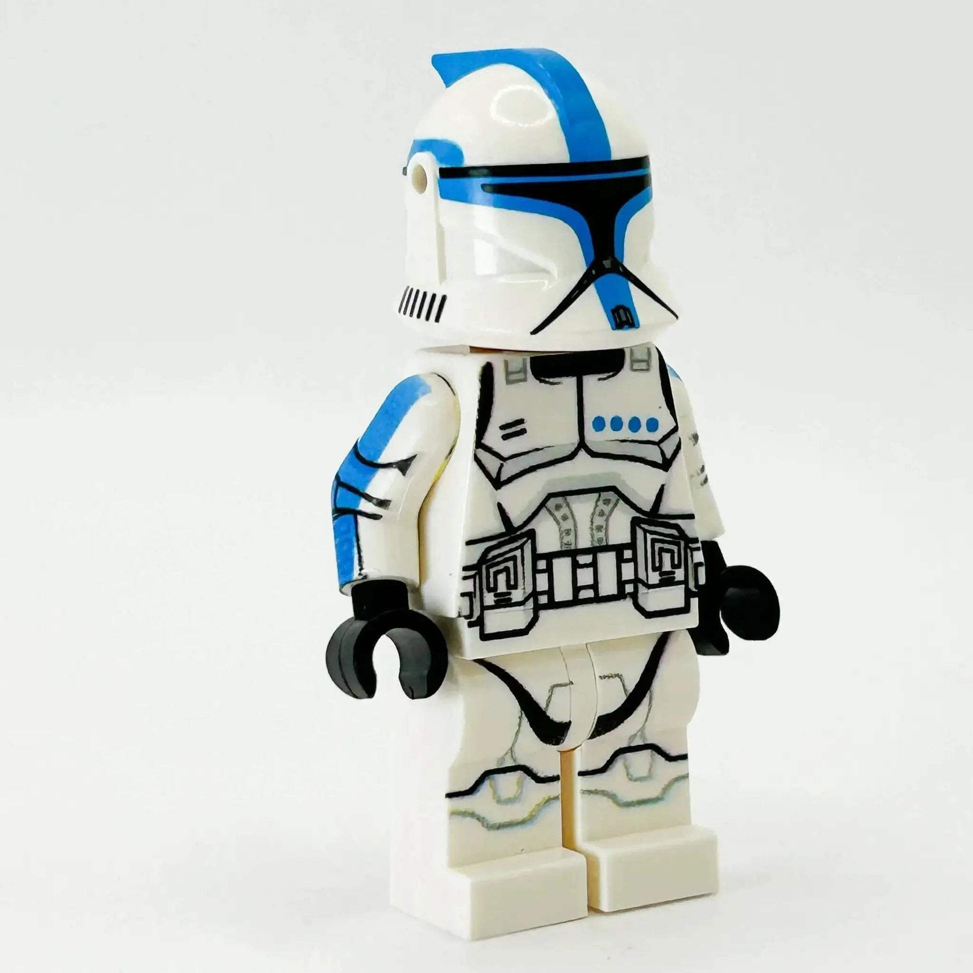 Custom Lieutenant Clone Trooper Figure With Authentic LEGO Printing White Armor Blue Accents ABS LEGO Parts - ToylandEU