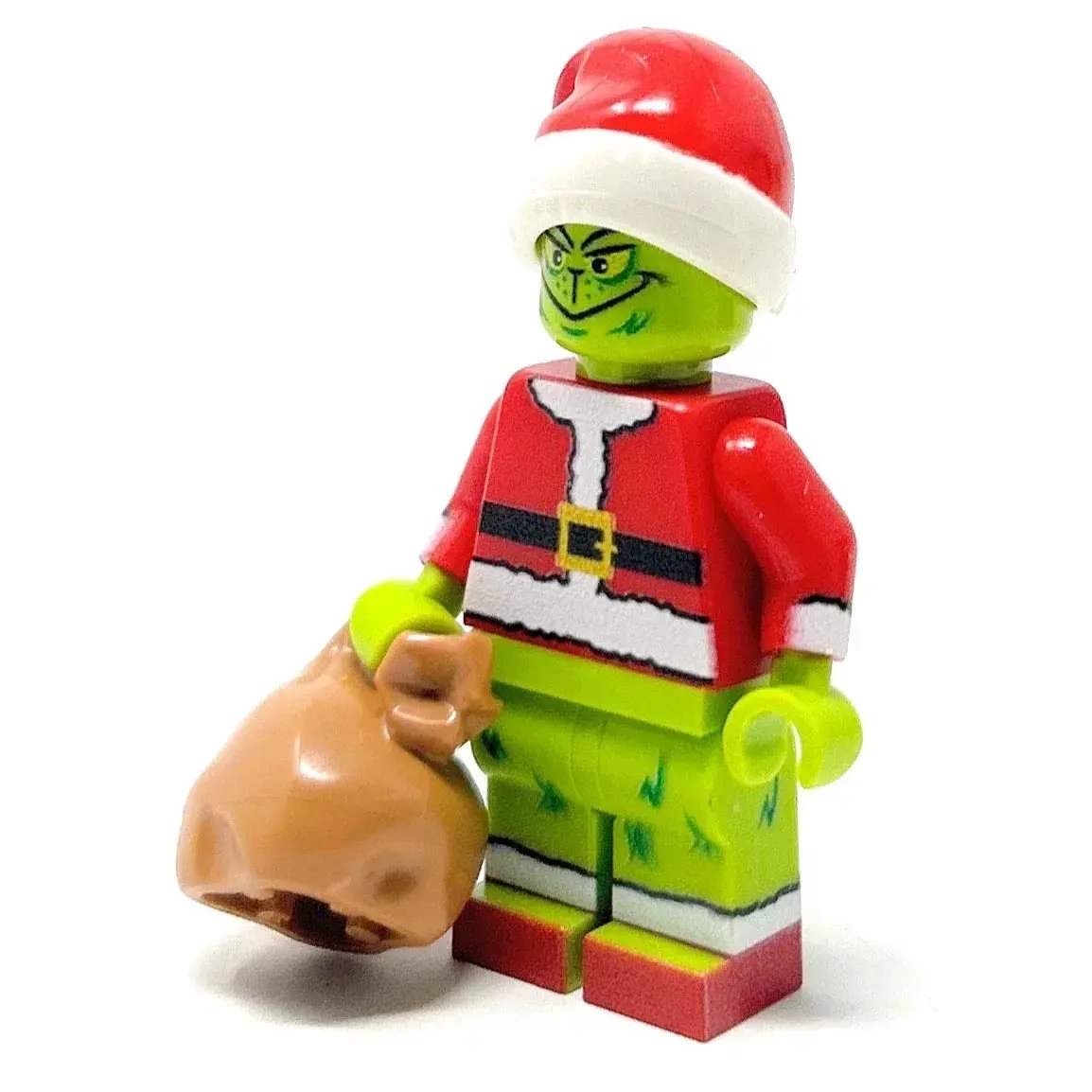 Custom Mean One Christmas Minifig made with LEGO parts - B3 Customs - ToylandEU