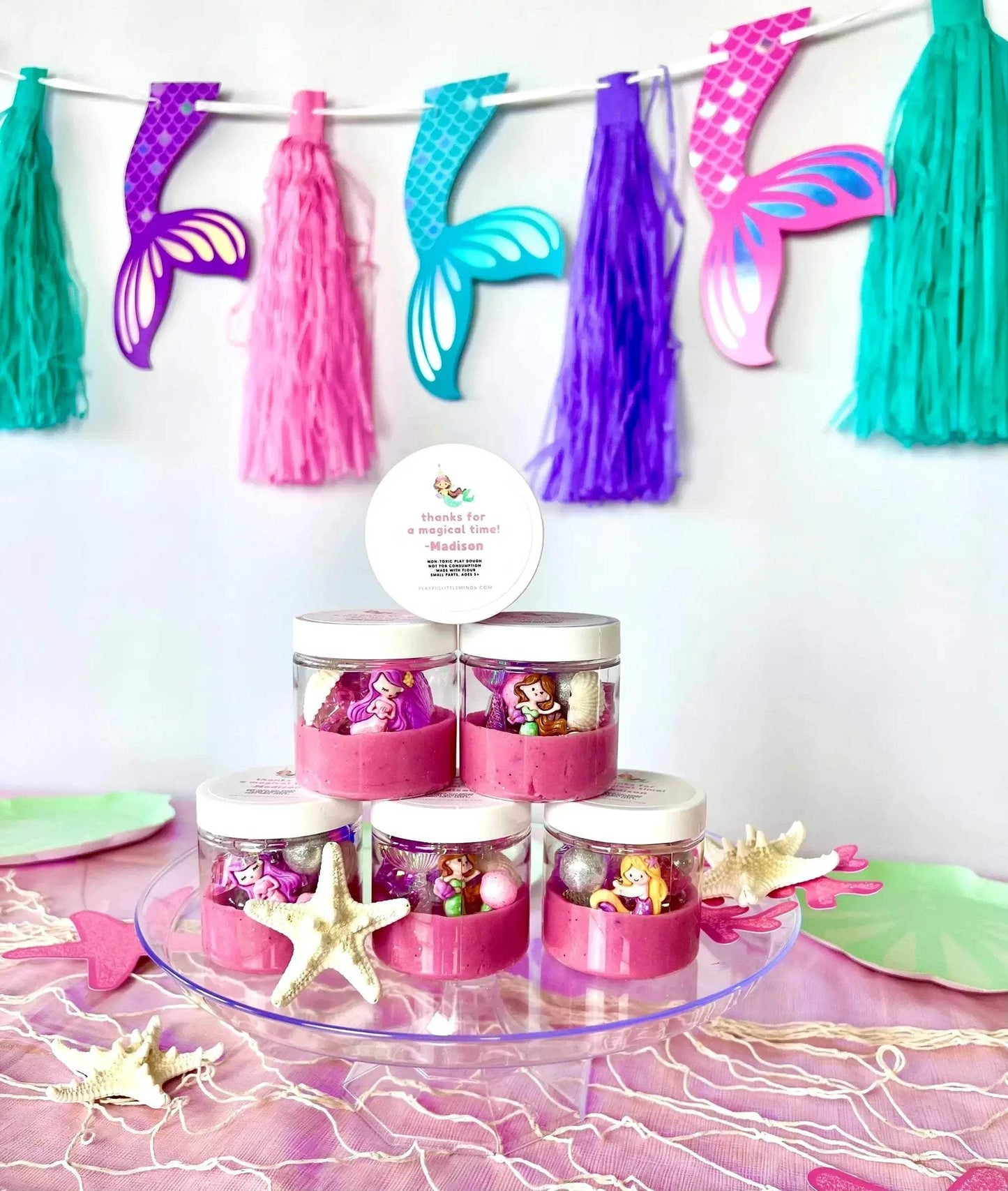 Custom Mermaid Play Dough Favors for Birthday Party Goodie Bags - ToylandEU