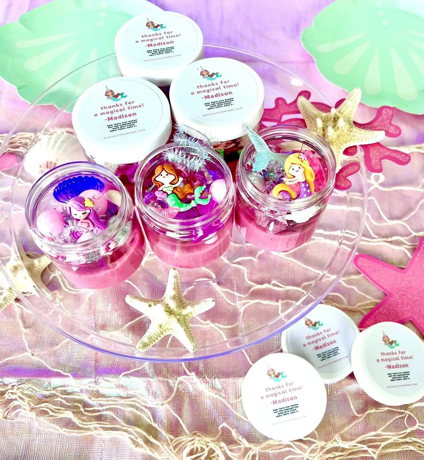 Custom Mermaid Play Dough Favors for Birthday Party Goodie Bags - ToylandEU