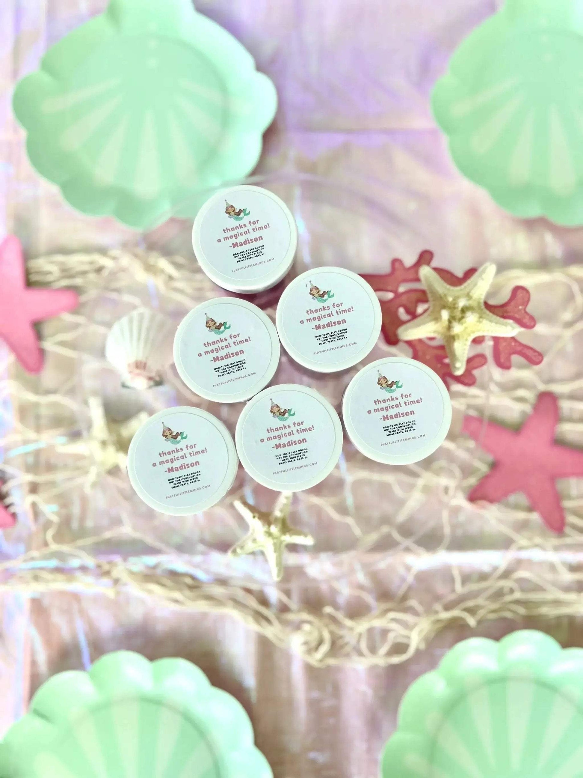 Custom Mermaid Play Dough Favors for Birthday Party Goodie Bags - ToylandEU