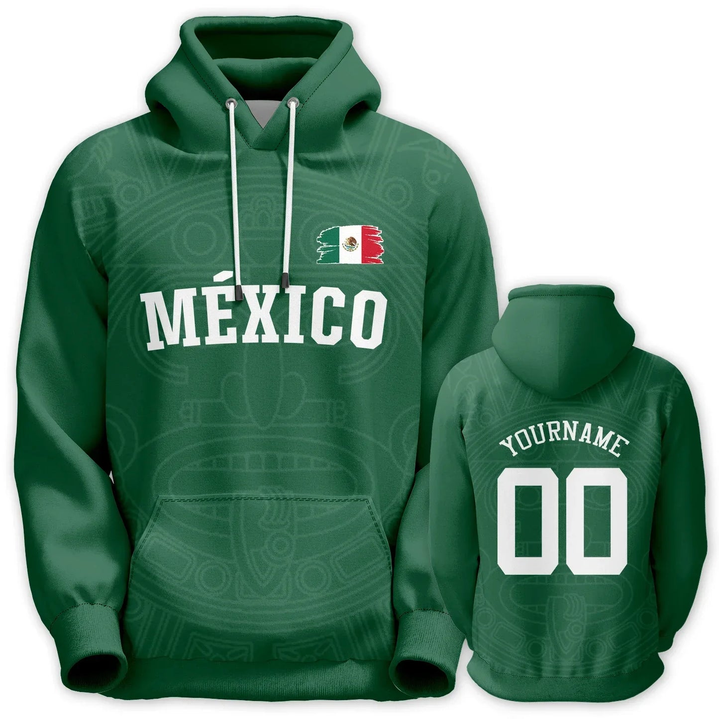 Custom Mexico Basketball Hoodie With Personalized Name And Number Unisex Pullover Hoodie Patriot Flag - ToylandEU