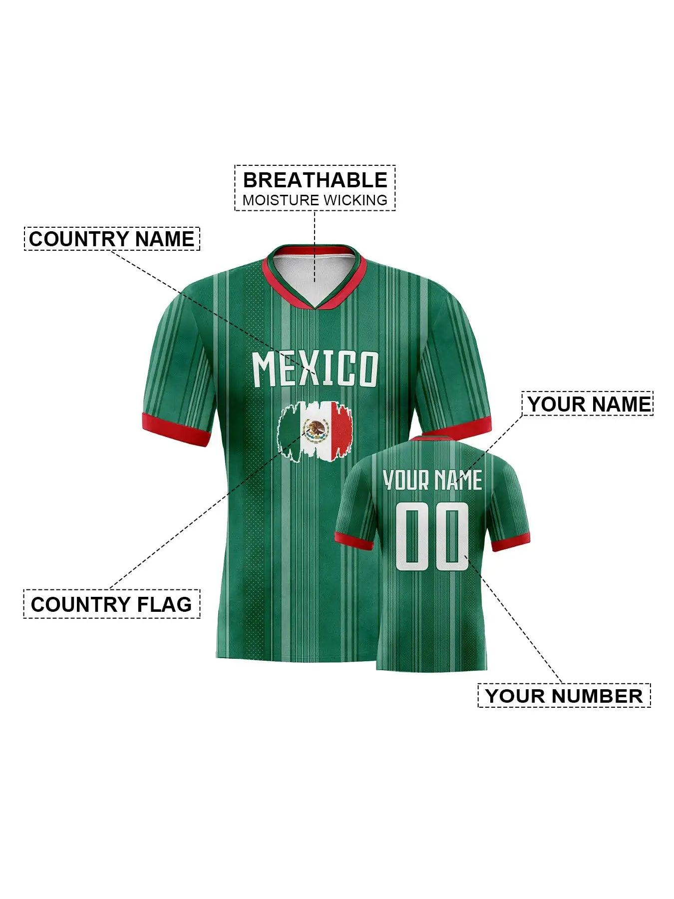  Custom Mexico Soccer Jersey With Name And Number Fans -  ToylandEU™