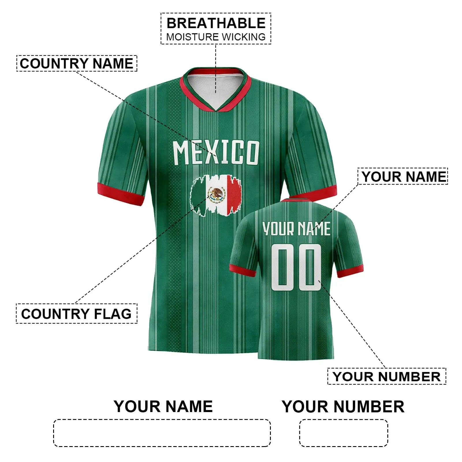  Custom Mexico Soccer Jersey With Name And Number Fans -  ToylandEU™