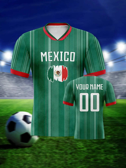 Custom Mexico Soccer Jersey Personalized Football Team Shirt with Name Number National Soccer Top for Women Men Kids Fans Gifts - ToylandEU