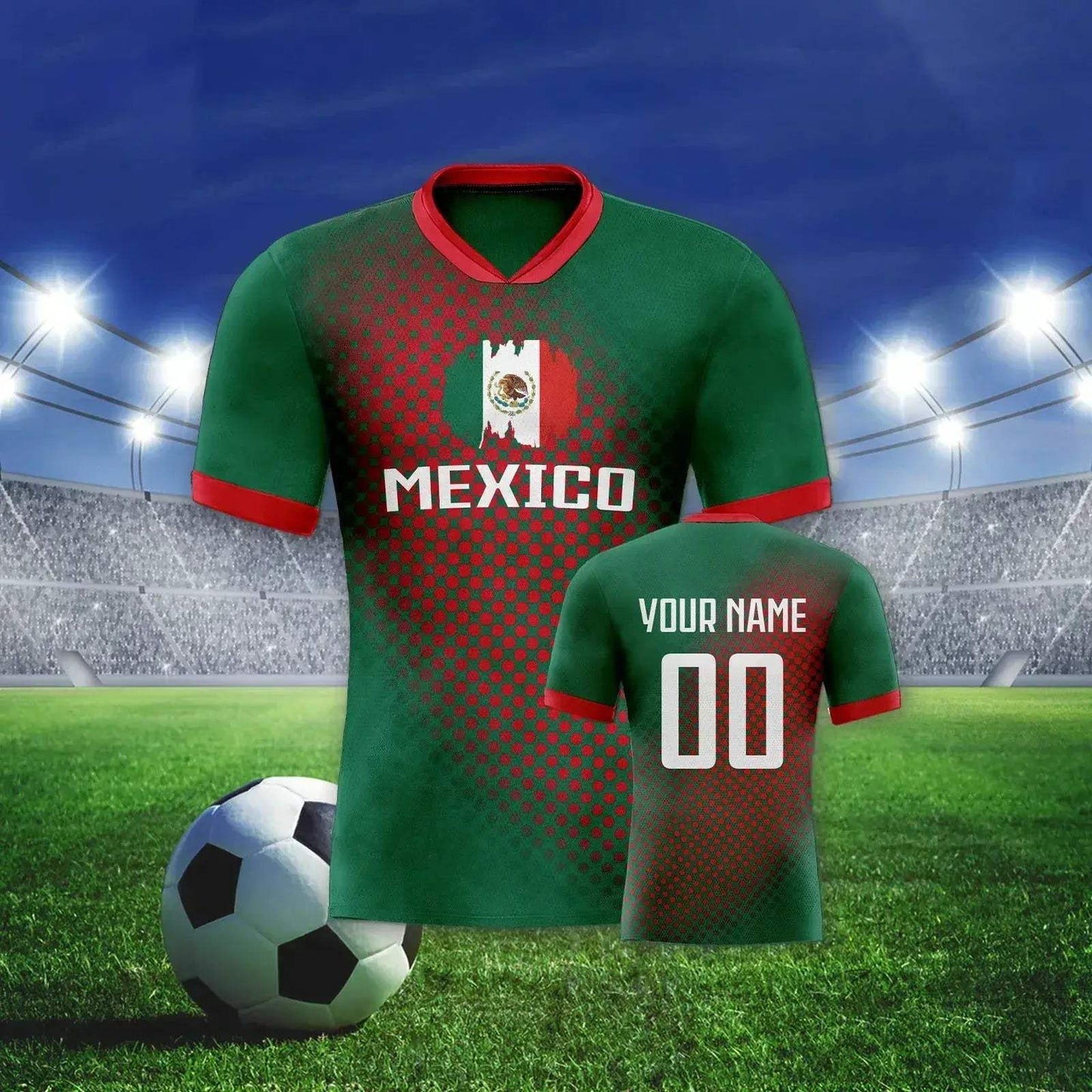 Custom Mexico Soccer Jersey With Personalized Name And Number - ToylandEU