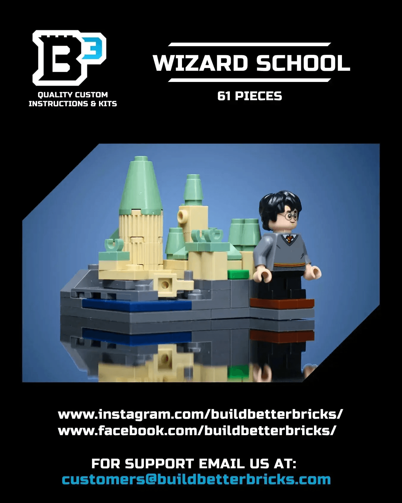 Harry Potter Wizard School 61-Piece Figure Kit For LEGO Compatible Builds, Compact Design - ToylandEU
