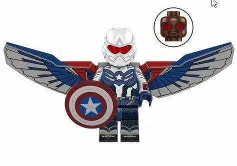  Captain America (Falcon) Custom Minifig – White Helmet & Blue Suit Variant -  ToylandEU™