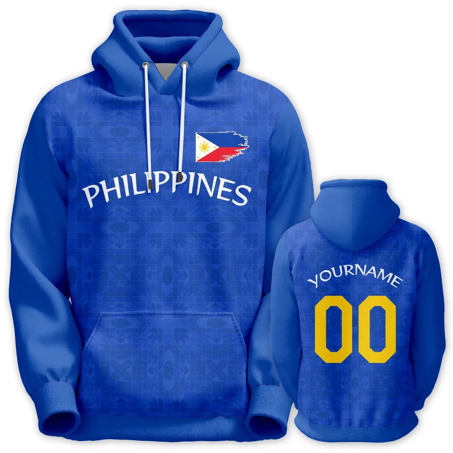 Custom Philippines National Team Basketball Hoodie With Printed Name And Number Unisex Hooded Sweatshirt - ToylandEU