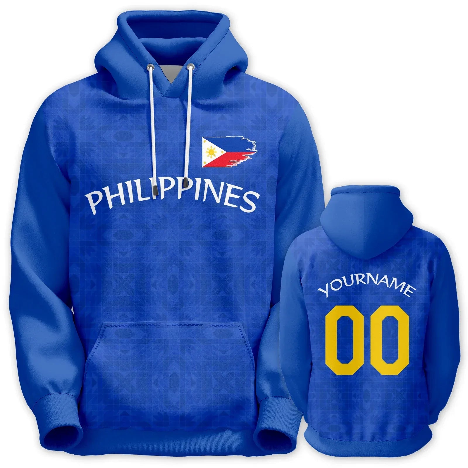 Custom Philippines National Team Basketball Hoodie With Printed Name And Number Unisex Hooded Sweatshirt - ToylandEU