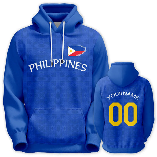 Custom Philippines National Team Basketball Hoodie With Printed Name And Number Unisex Hooded Sweatshirt - ToylandEU