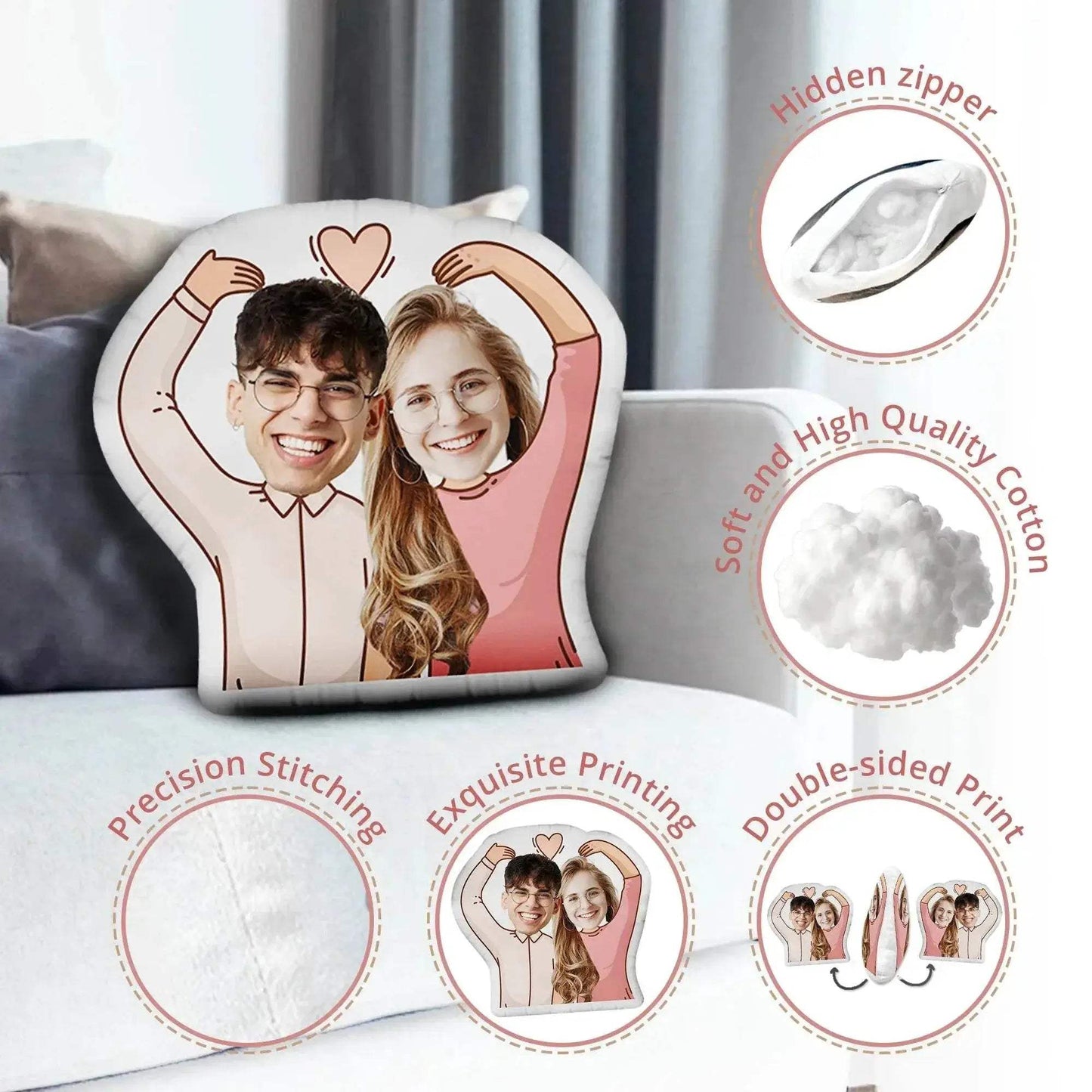 Custom Photo Cushion Humanoid Personalized DIY Pillow Christmas - ToylandEU