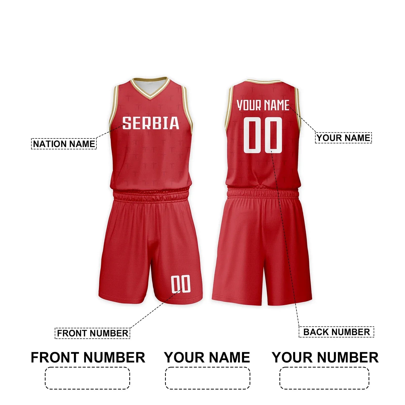 Custom Pod4basket Kids Basketball Jersey and Shorts Set, Personalized, Sleeveless, Polyester, Breathable, True to Size - ToylandEU