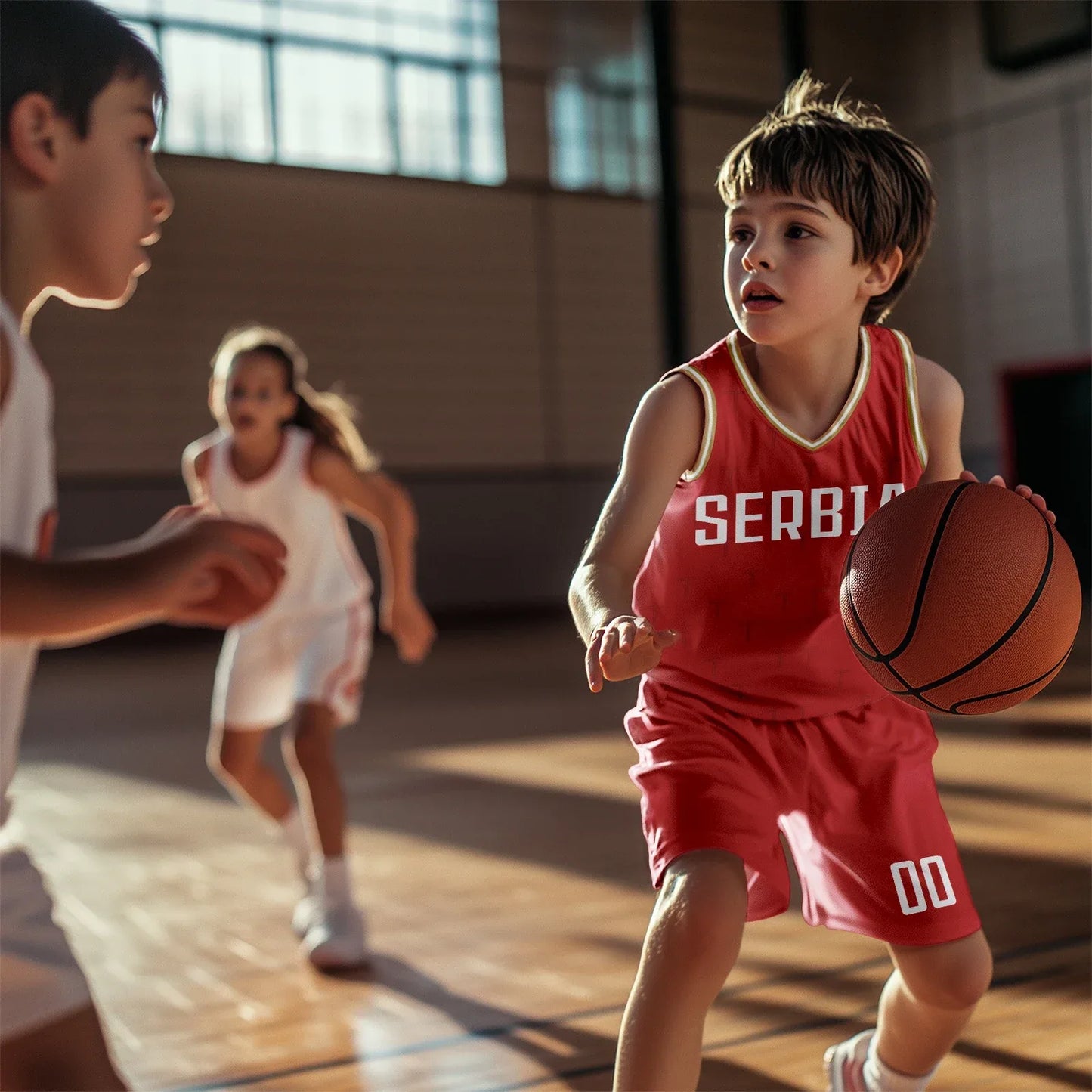 Custom Pod4basket Kids Basketball Jersey and Shorts Set, Personalized, Sleeveless, Polyester, Breathable, True to Size - ToylandEU