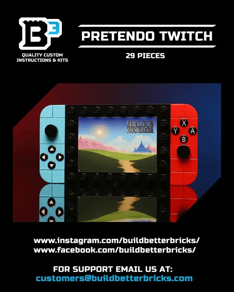 Custom Pretendo 2017 Handheld Console Building Set made using LEGO parts - ToylandEU