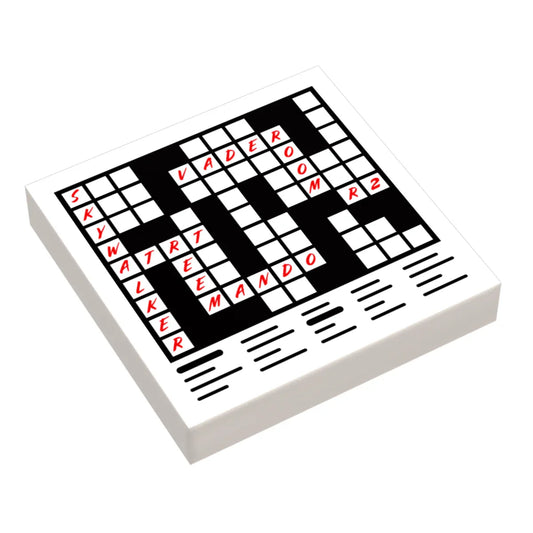 Custom Printed 2x2 LEGO Tile With Crossword Puzzle For Minifigs ABS Plastic Construction Standard Tile - ToylandEU