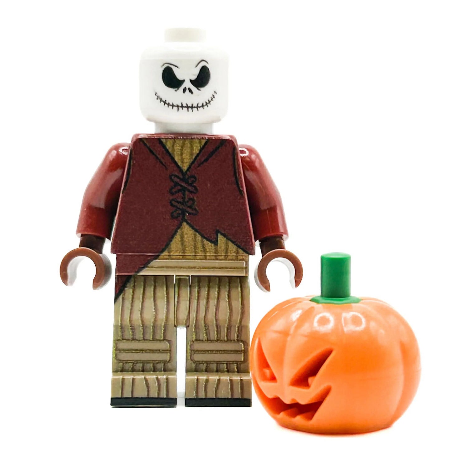 Custom Printed LEGO Figure Pumpkin King Made With Authentic LEGO Parts In Orange ABS Plastic - ToylandEU