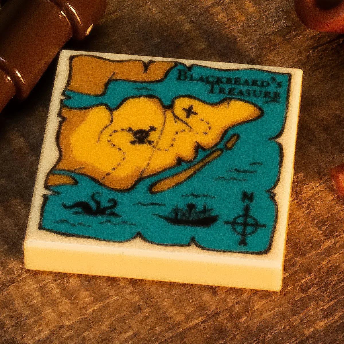 Custom Printed LEGO Tile Treasure Map Blackbeard's Edition 2x2 - ToylandEU
