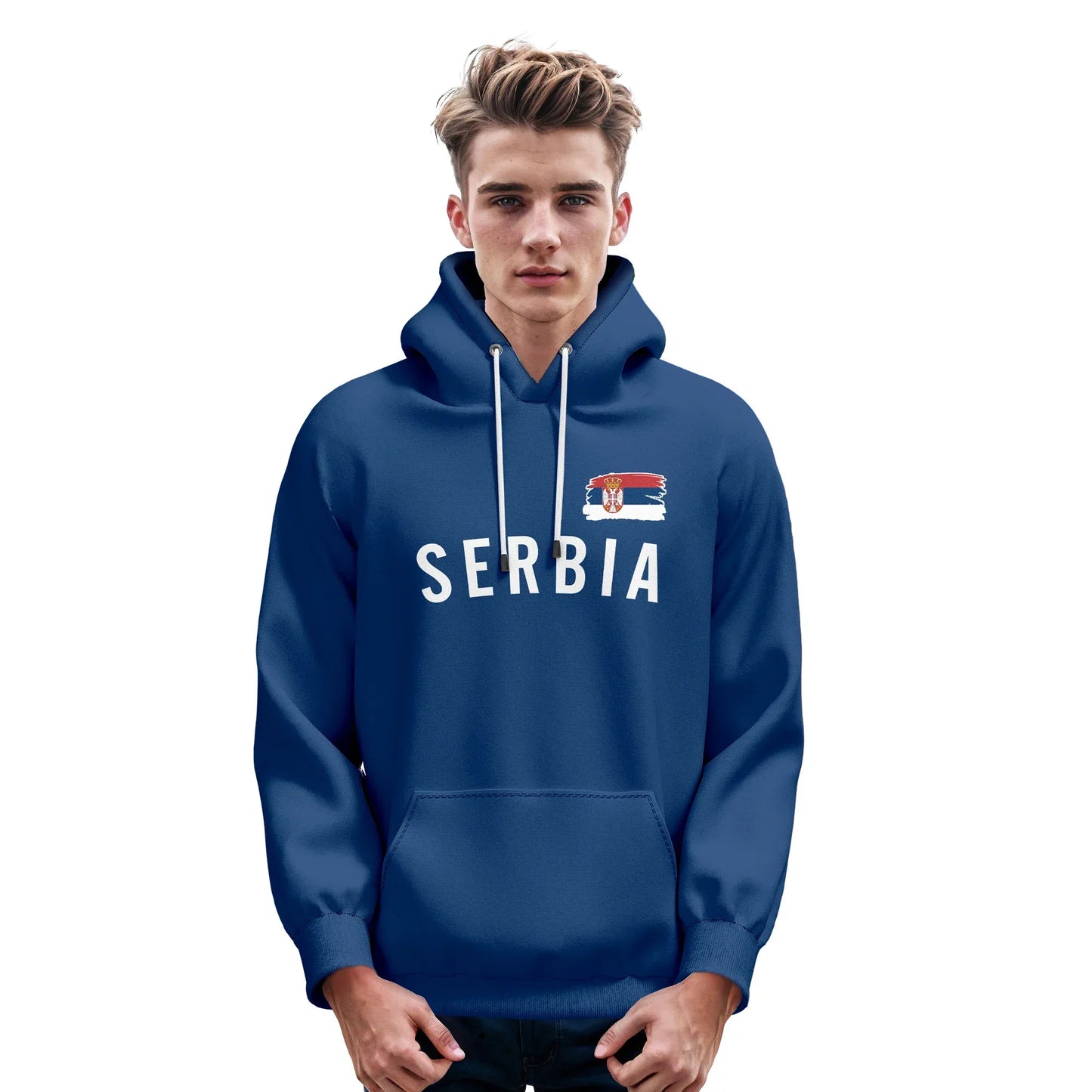 Custom Serbia Basketball Hoodie Unisex Hooded Pullover Sweatshirt With Breathable Fabric And Name And Number Print - ToylandEU