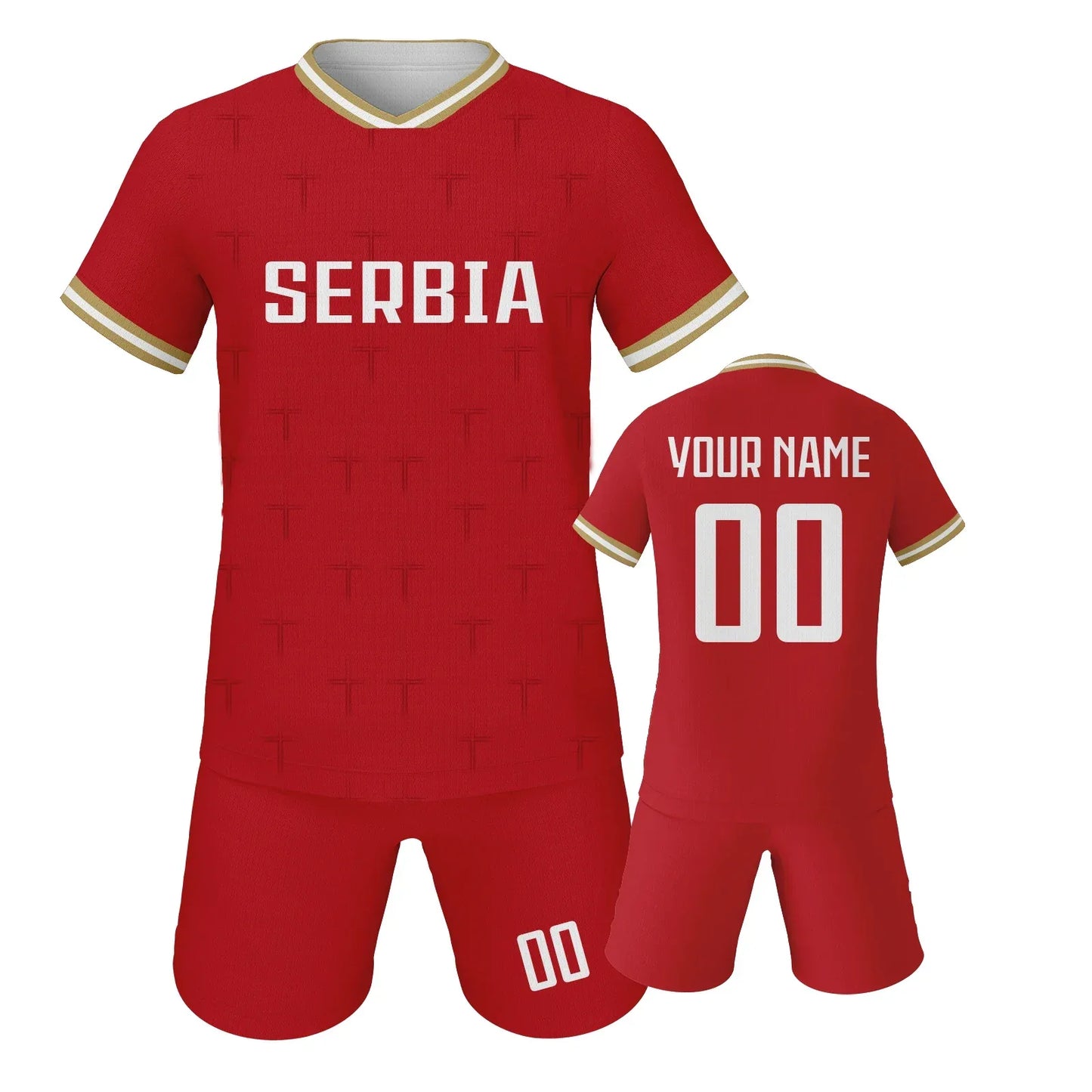 Custom Serbia Kids Soccer Jersey Kit Unisex Youth Uniform With Print Name And Number - ToylandEU