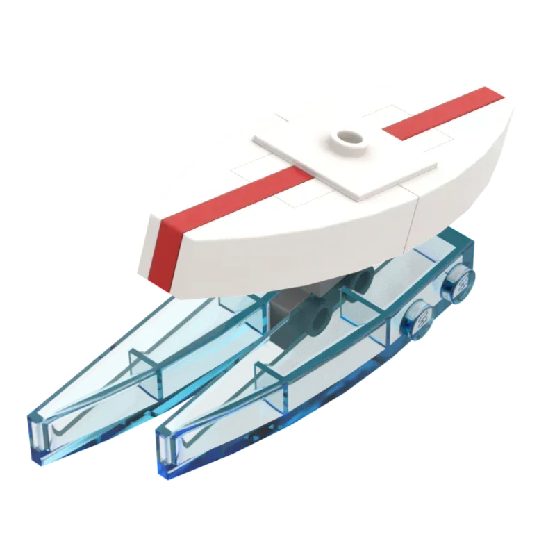 Custom LEGO Surfboard For Figures, Fits Standard Figures, Made From Genuine LEGO Bricks, Digital Instructions - ToylandEU