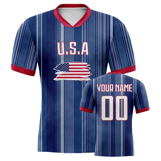 Custom USA Soccer Jerseys Personalize Name And Number - ToylandEU