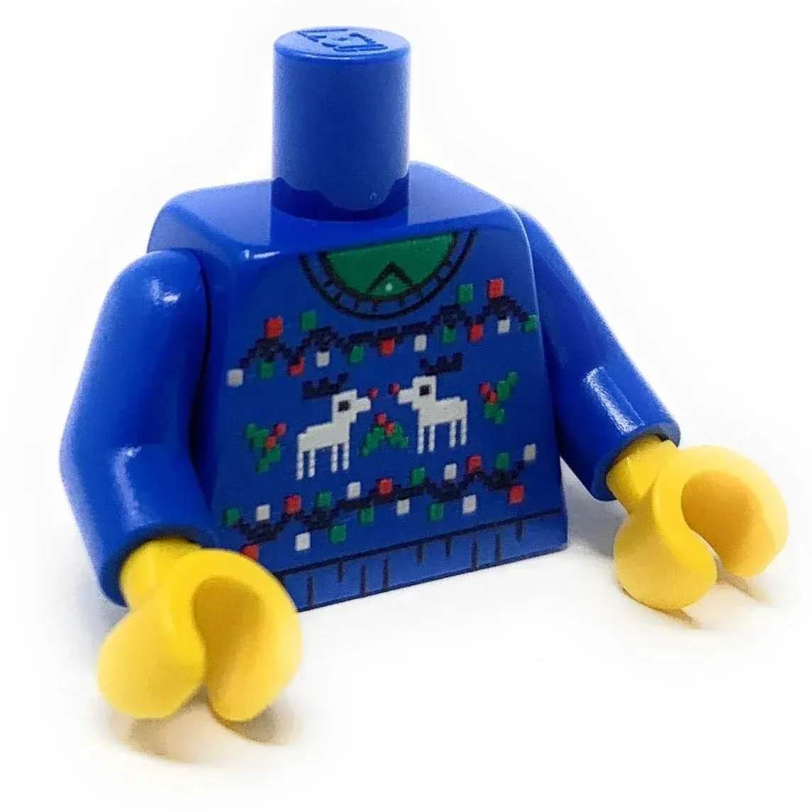 Lego Figure Torso Christmas Reindeer Sweater Pattern With Double Sided Printing Plastic Construction - ToylandEU