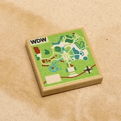 Custom WDW Map (2x2 Tile) made using LEGO part - ToylandEU