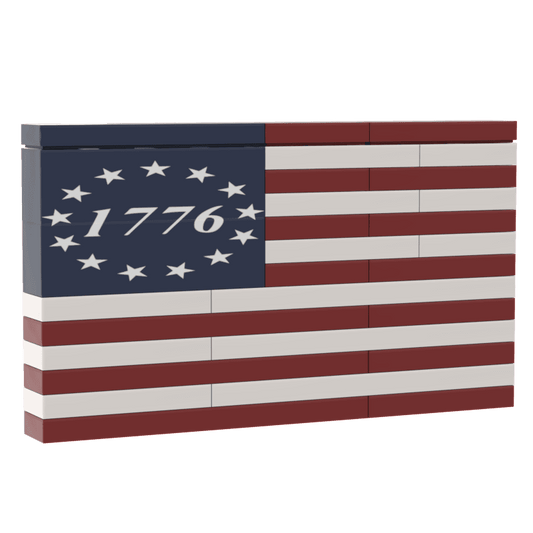 Building Toy Display | Thirteen Star Flag | 1776 Patriotic Build | Desk Decor
