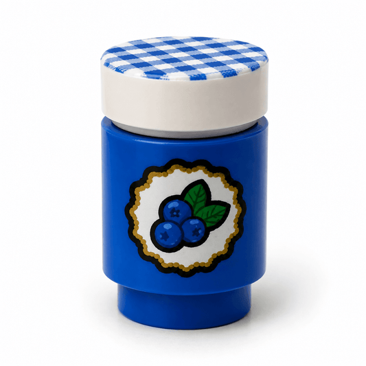 Mini Blueberry Jam Jar | Minifig Scale | Custom Printed | Lego Compatible